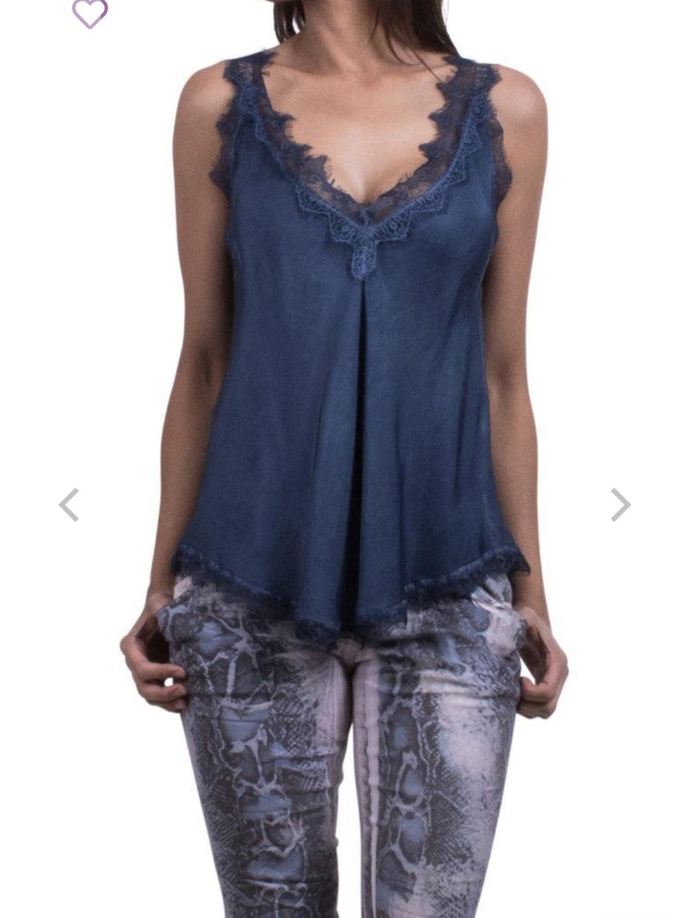 Gigi Moda Navy Demi Cami Vneck Tank Top
